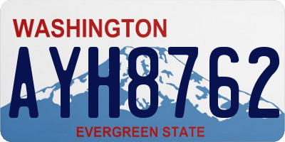 WA license plate AYH8762