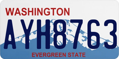 WA license plate AYH8763