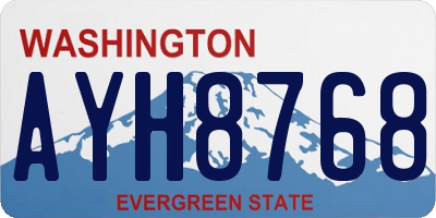 WA license plate AYH8768