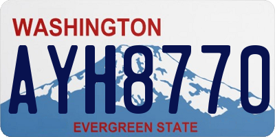 WA license plate AYH8770