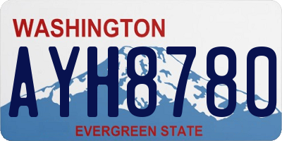 WA license plate AYH8780
