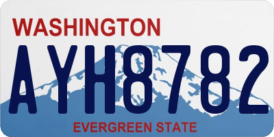 WA license plate AYH8782