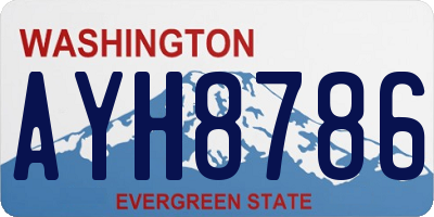 WA license plate AYH8786