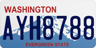 WA license plate AYH8788