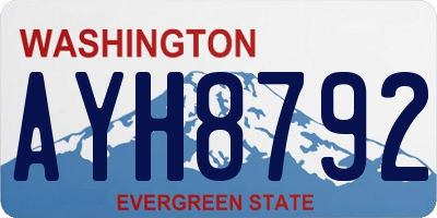 WA license plate AYH8792