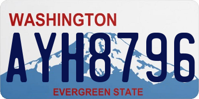 WA license plate AYH8796