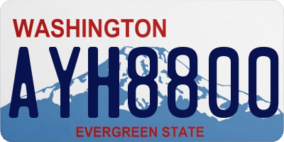 WA license plate AYH8800