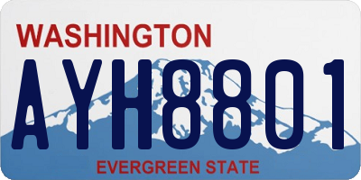 WA license plate AYH8801