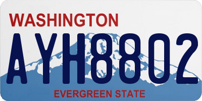 WA license plate AYH8802
