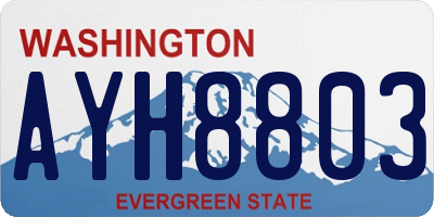 WA license plate AYH8803