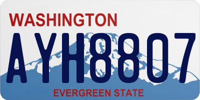 WA license plate AYH8807