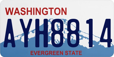 WA license plate AYH8814