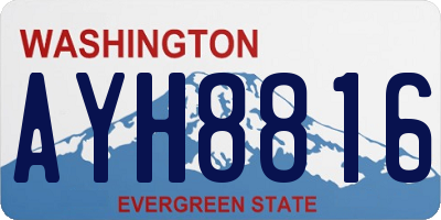 WA license plate AYH8816