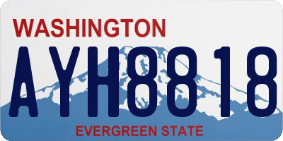 WA license plate AYH8818