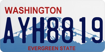 WA license plate AYH8819