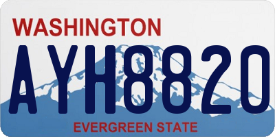 WA license plate AYH8820