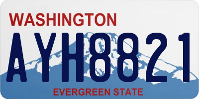WA license plate AYH8821