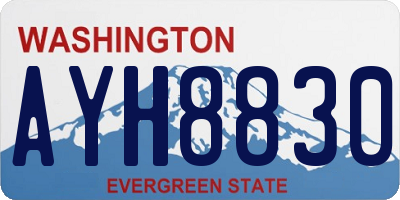 WA license plate AYH8830