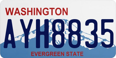 WA license plate AYH8835