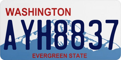 WA license plate AYH8837