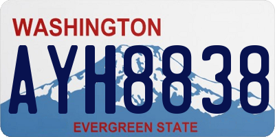 WA license plate AYH8838
