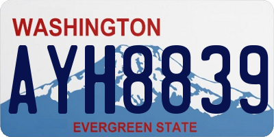WA license plate AYH8839