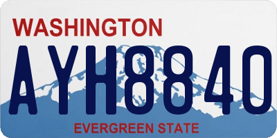 WA license plate AYH8840