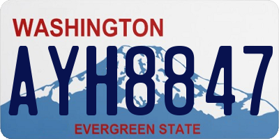 WA license plate AYH8847