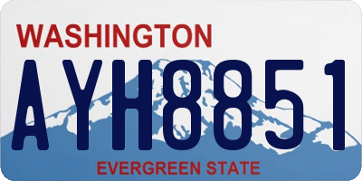 WA license plate AYH8851