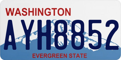 WA license plate AYH8852