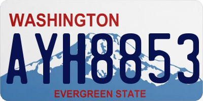 WA license plate AYH8853