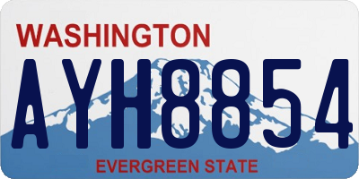 WA license plate AYH8854