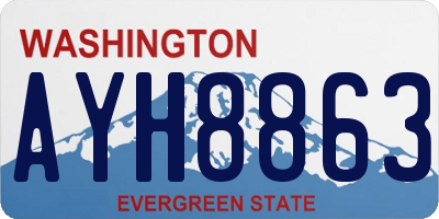 WA license plate AYH8863