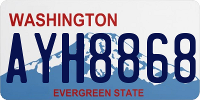 WA license plate AYH8868