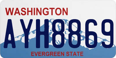 WA license plate AYH8869