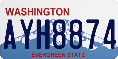 WA license plate AYH8874