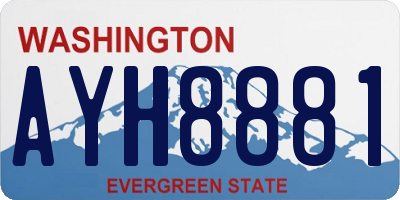 WA license plate AYH8881