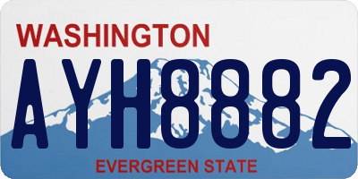 WA license plate AYH8882
