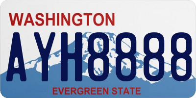 WA license plate AYH8888
