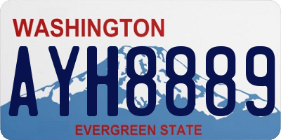 WA license plate AYH8889
