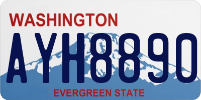 WA license plate AYH8890