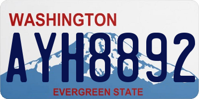 WA license plate AYH8892