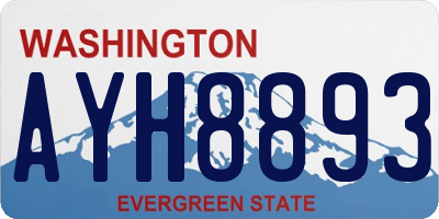 WA license plate AYH8893