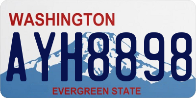 WA license plate AYH8898