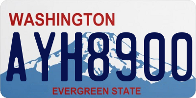 WA license plate AYH8900