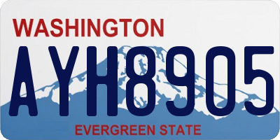 WA license plate AYH8905