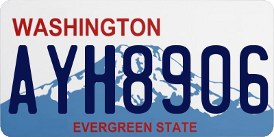 WA license plate AYH8906