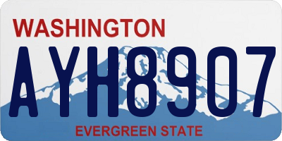 WA license plate AYH8907