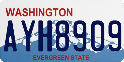 WA license plate AYH8909