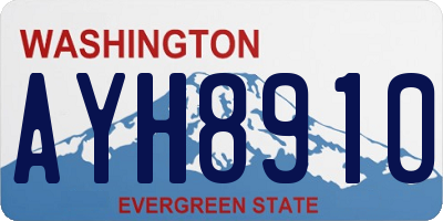 WA license plate AYH8910